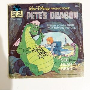 Disney 1977 Pete's Dragon Vinyl Record & Picture Book Nostalgia Collectable
